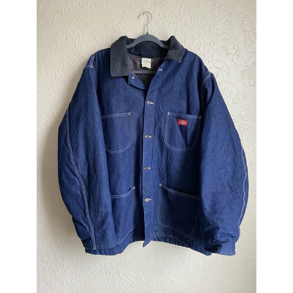 VTG Dickies Men's XL Denim Blanket Lined Chore Barn Coat , Farmcore Workwear